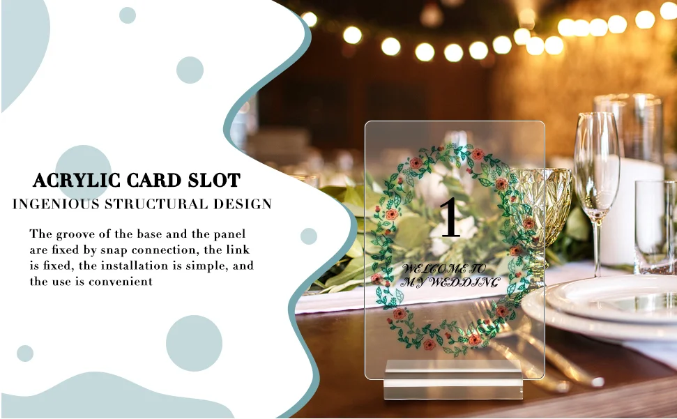 Gaojian Acrylic Sign Stands Clear Place Card Holders Table Number Stands Card for Wedding Party Events Office Business Meeting