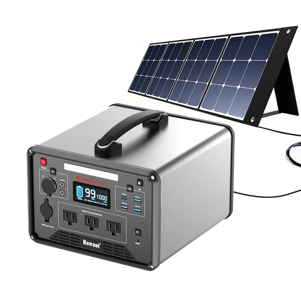 Индивидуальный солнечный генератор 1000 Вт с панелью, полный набор для кемпинга cpap