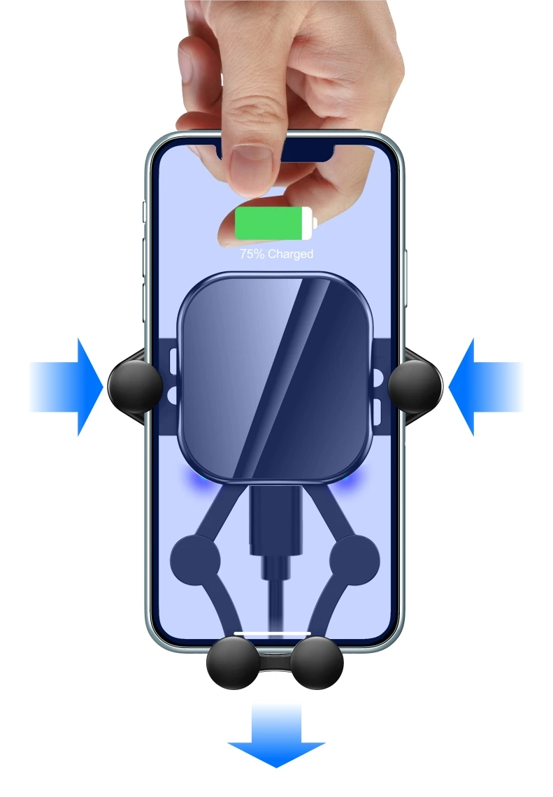 
Top ranking products china wholesale qi Wireless Car Charger Automatic Clamping Mount Intelligent Sensing Car Charger 
