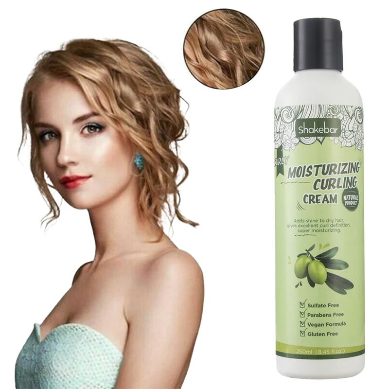 Shakebar Private Label  Moisturizing Nourishing Shining Curling Cream Hair Curl Styling Defining Cream for African