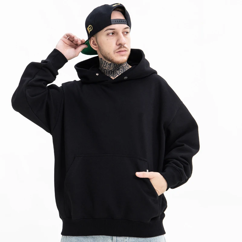 custom men hoodies clothing winter heavyweight 100% cotton wide fit puff print french terry blank unisex hoodie sweatshirts