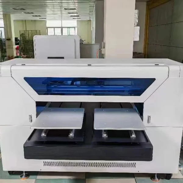 Dual-Station 1480*3600dpi DTG Inkjet Printer Garments Fabrics Textiles New Condition 9 Colors Printing Capability Core Motor