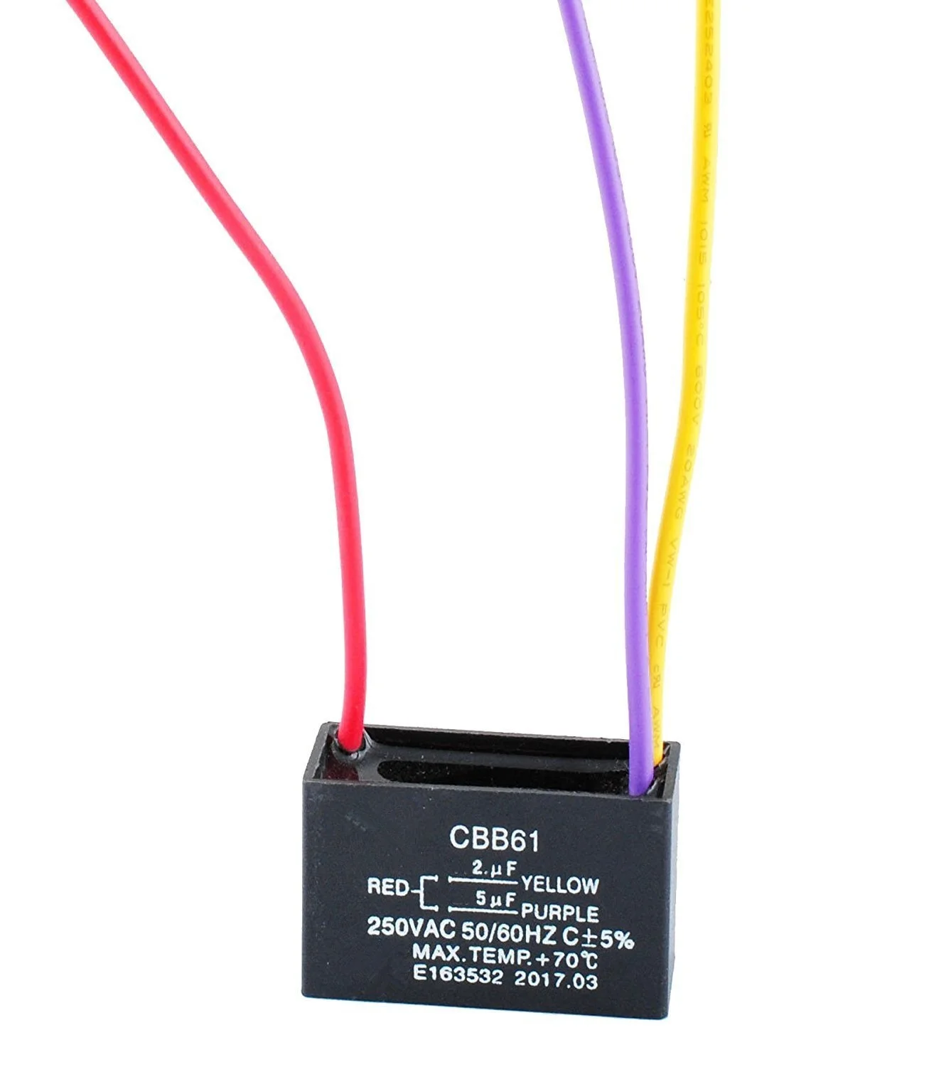 CBB61 Metallized Polypropylene Film Capacitor For electronic fan and for AC.Motor Capacitor(A.C Usage)