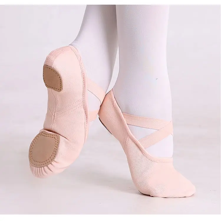 Top quality high elastic ballet dance shoes split sole ballerina Slippers Gymnastic canvas stretch dancing shoes for girls