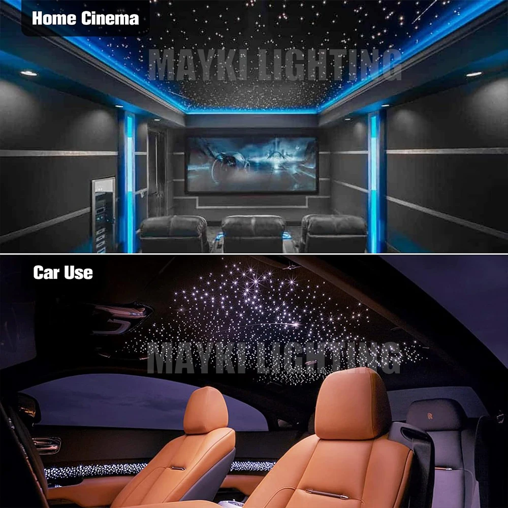 Fiber Optic Star Ceiling Kit 800pcs*0.75mm Pmma Fiber End Glow Light With 27W RGB Light Source Fiber Optic Starry Sky Ceiling