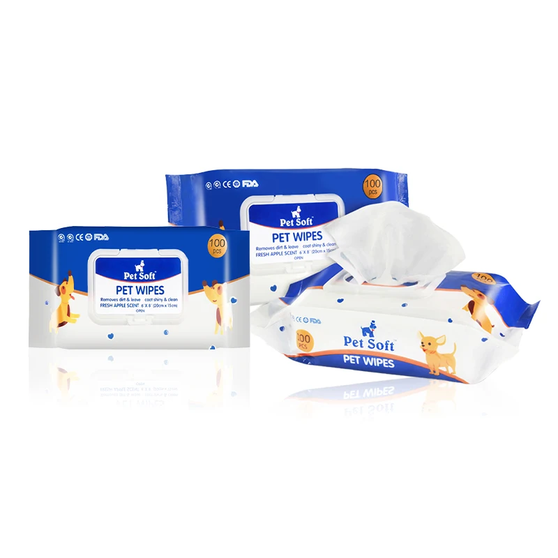 PET SOFT ECO Friendly Pet Ears Cleaning Wipes Disposable Pet Cleaning Wipes