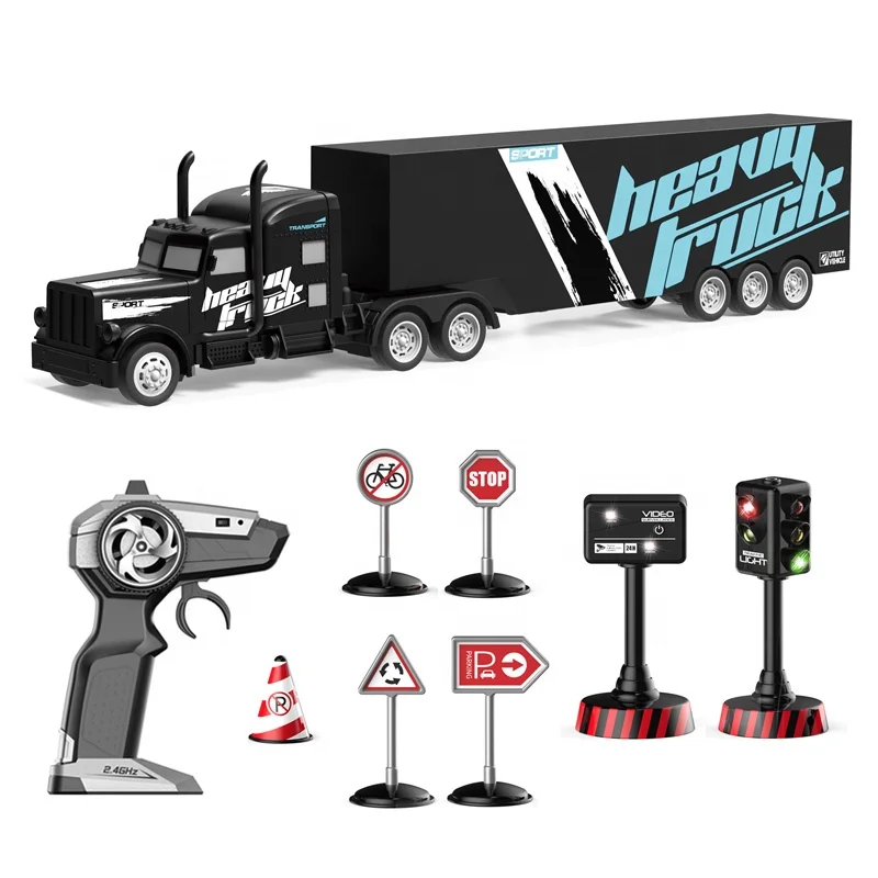 Remote control truck trailer transport vehicle toy 1:16 rc car container trailer toy