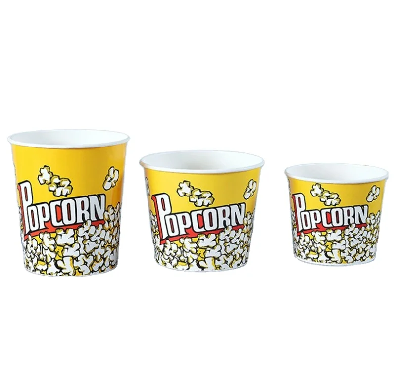 Custom Printed Pattern Cinema Paper Bowl Popcorn Bucket For Popcorn Fried Chicken