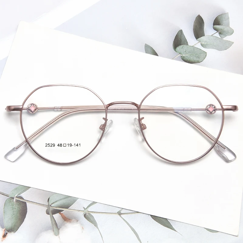 Stylish Personality Metal Frame Ladies Blue Light Filter Optical Eyeglasses