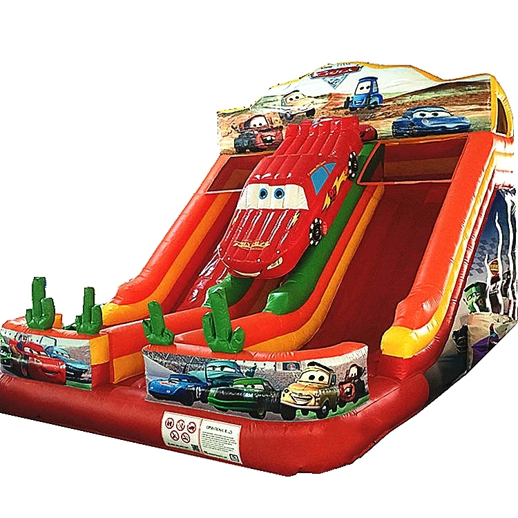 
Hot sale commercial inflatable race car theme three lanes dry children bouncer slide for sale 