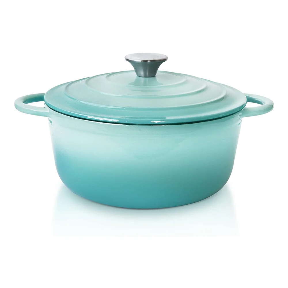 MYH 4.5 QT Aluminum Dutch Oven  Enamel Coated Cookware Pot with Self Basting Lid for Home Baking  Braiser  Cooking