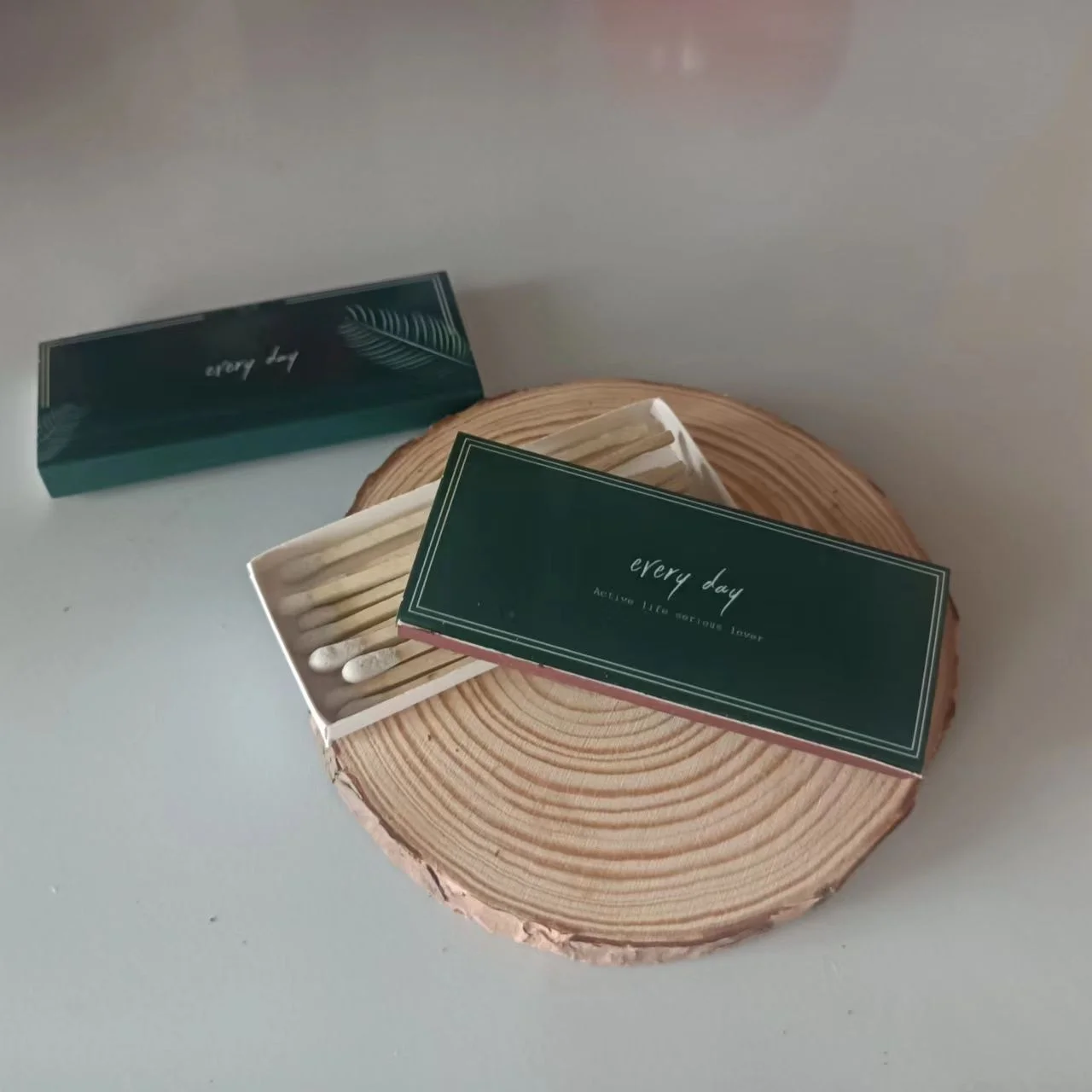Wooden matches in boxes for hotels and restaurants