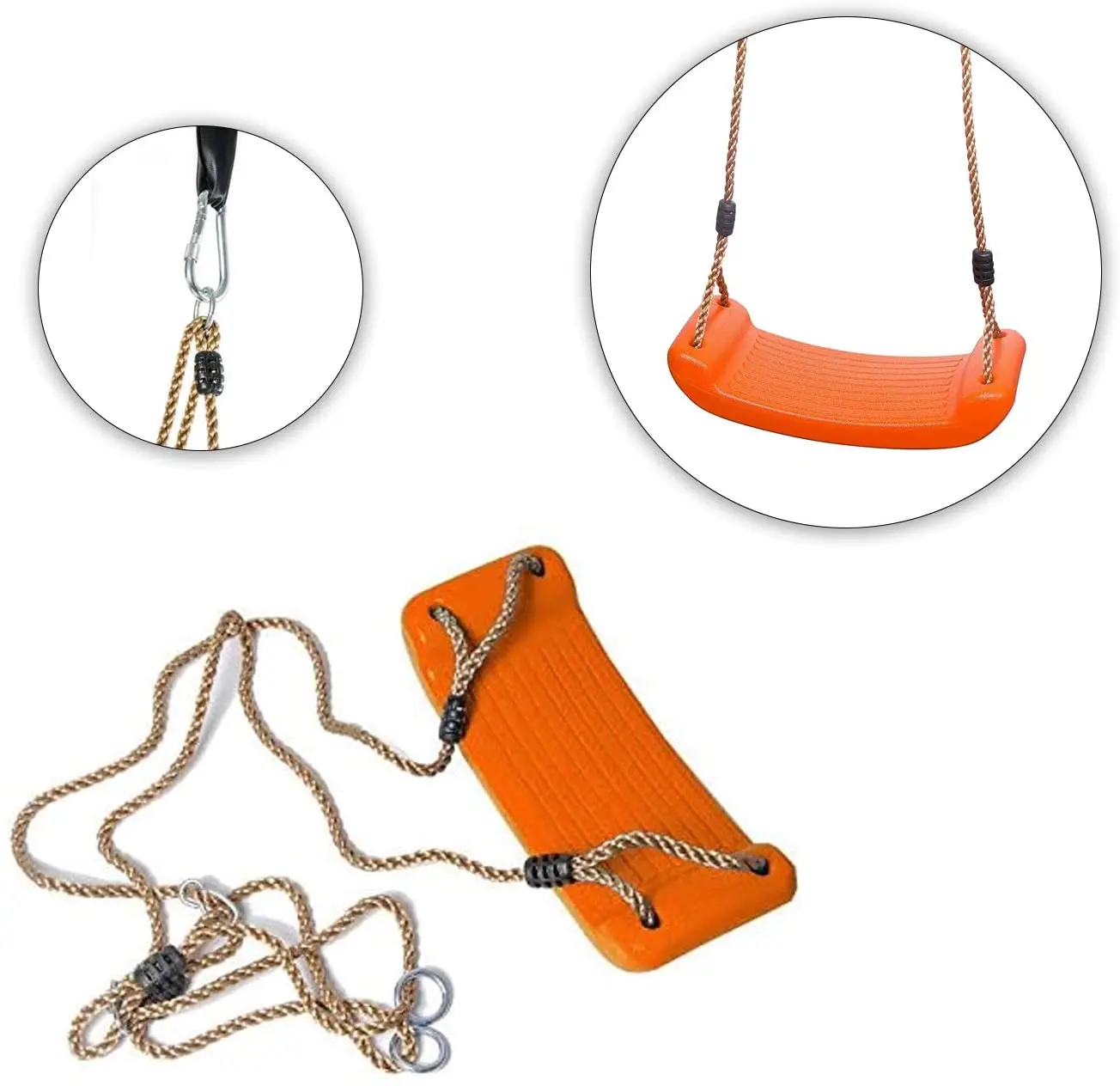 Durable lightweight plastic swing set - non-slip tree swing seat for children swing set in playground