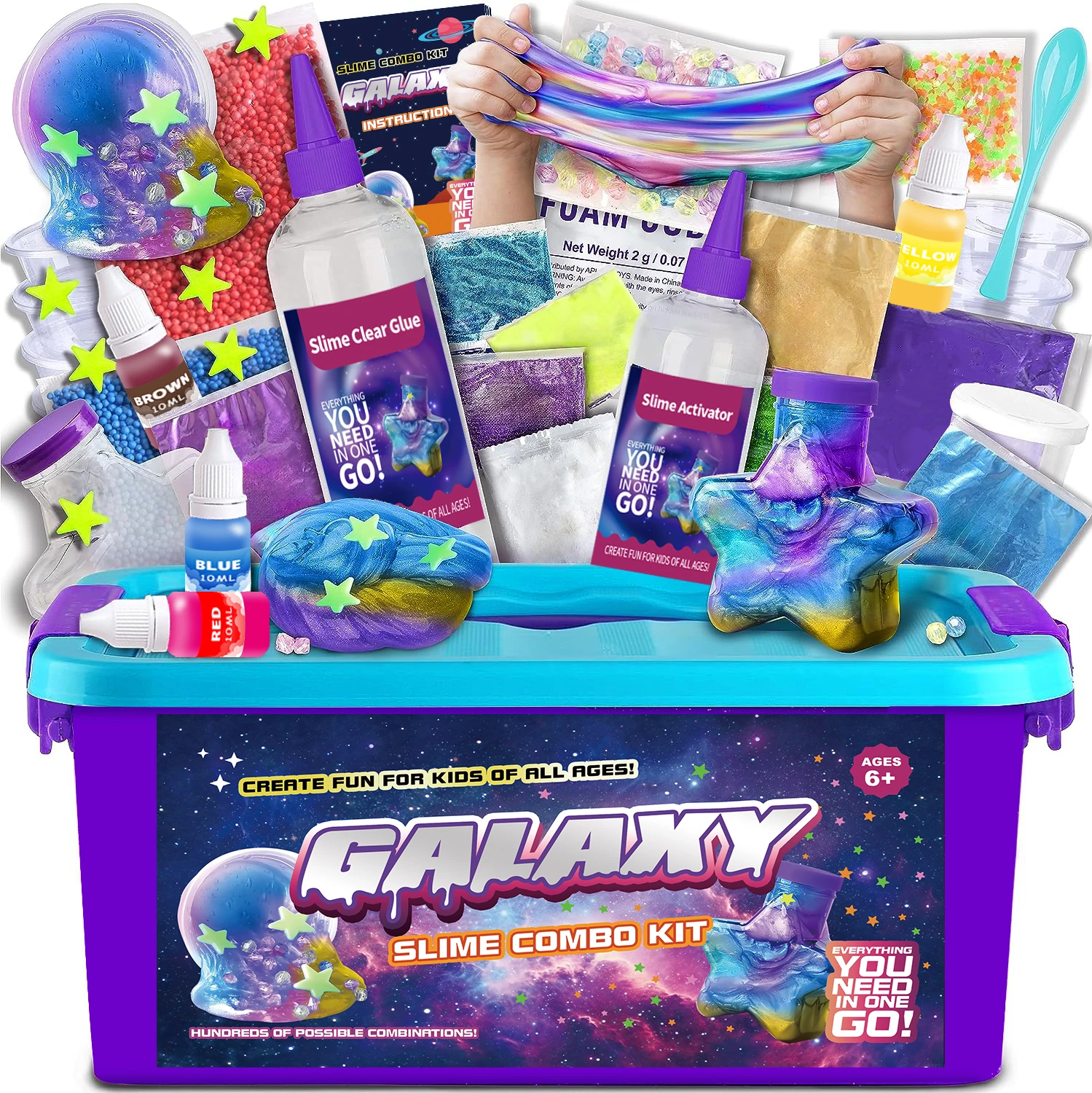 Hot Sales Slime Kit with Glow in The Dark Stars and Slime Powder to Make Glitter Slime Kids for Kids