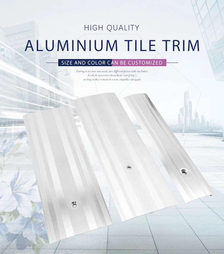 Wood Laminate Floor Metal Threshold Non-Slip Wide Bendable Silver Transition Trim