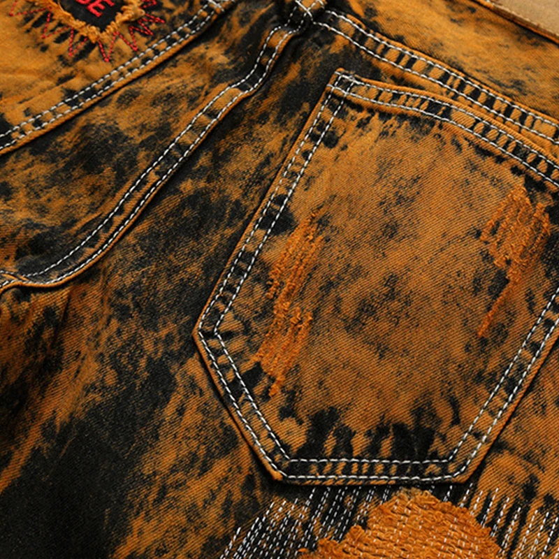 Wholesale Europe And The United States Men Jeans Hole Personality Old Straight Male Jeans