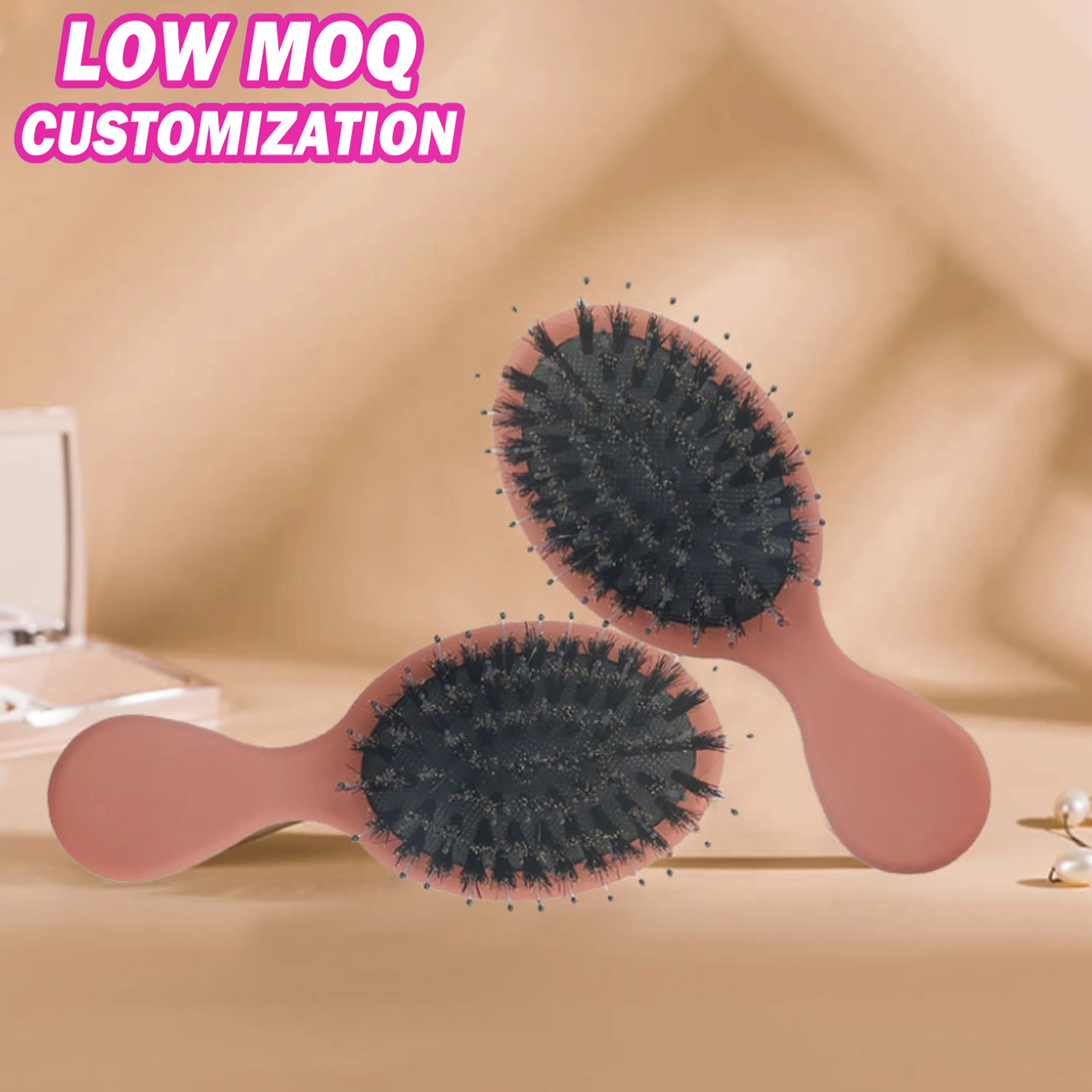 Private Label Custom Portable Travel Mini Hair Comb Baby Hair Brush Bristle Hair Brush