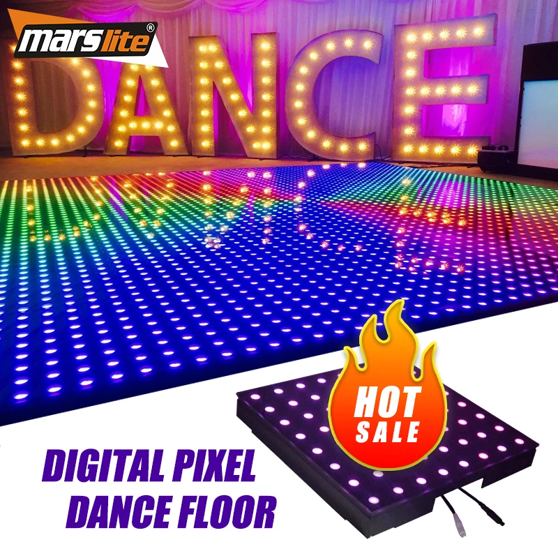 Marslite Digital Dance floor Wireless Portable Magnetic Dance Floor Digital Pixel Pisos Led Dance Floor For Dj Disco Wedding