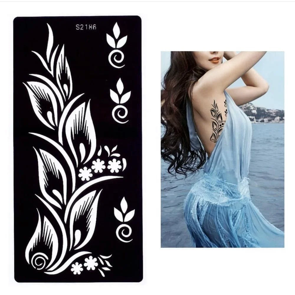 Различные индивидуальные формы блестящие трафареты для татуировок хной шаблон полые наклейки принимаются аэрографы взрослых людей