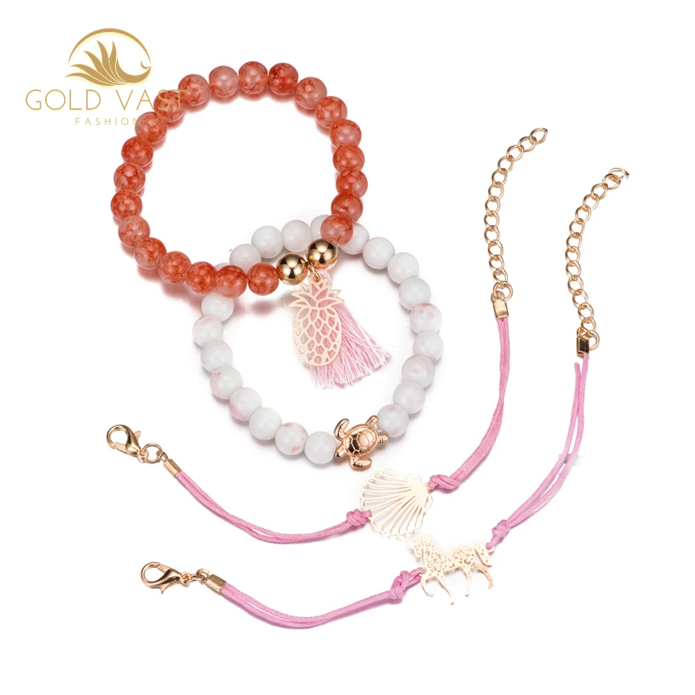 
trendy stainless steel gold plated bracelets & bangles bracelets sets alloy charm bracelet in zinc alloy jewelry bijou bijoux or 