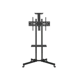 Hot Selling Tilt Height Adjustable Steel Mobile VESA 600 To 400 Inch 65 TV Cart TV Trolly