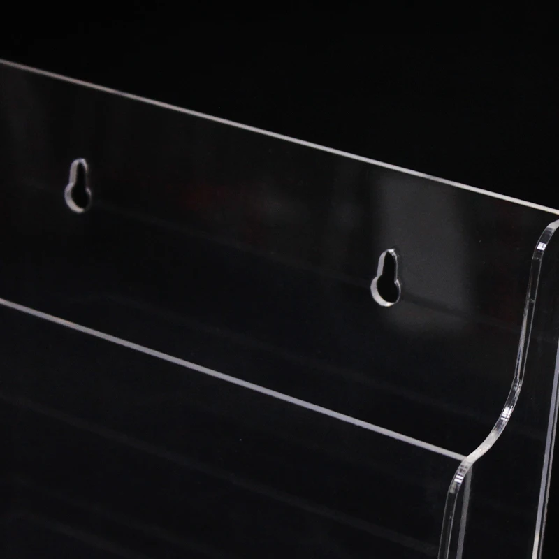 Custom 4 tiers tabletop clear acrylic  A4 brochure magazines display holder books organizer display stand
