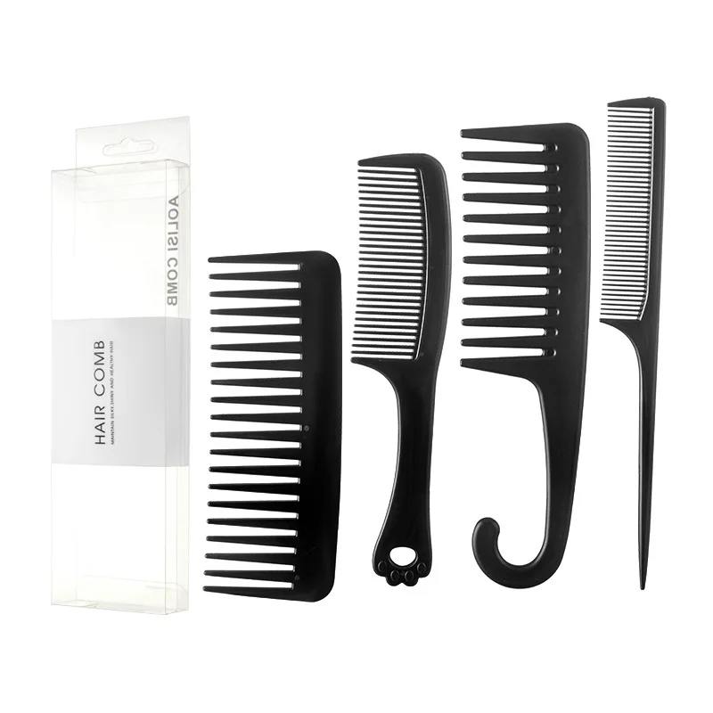 4 Pcs Professional Wide Tooth Comb Set White Black Green Pink Hair Styling and Detangling Hair Brush for Women Brush Comb Tools