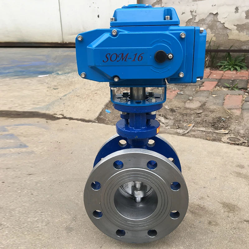 DN 50 2 inch extended stem Cast Iron EPDM rubber sealing flange butterfly valve with electric actuator