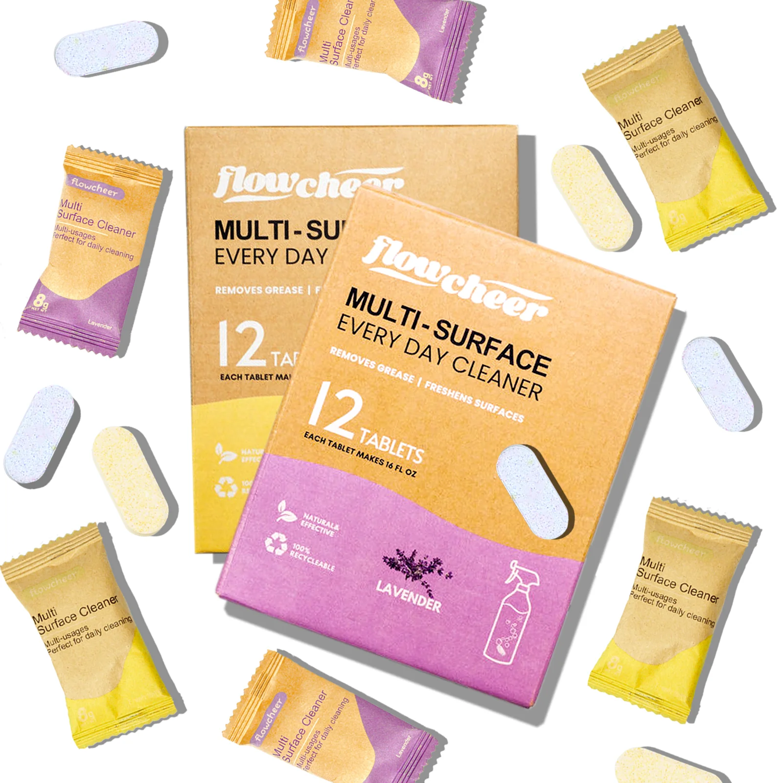 Eco-friendly Multi-purpose Cleaner Tablets with Spray Bottle for Household Cleaning Products