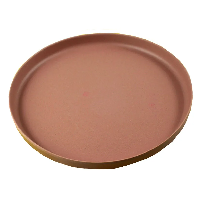 new design high quality eco-friendly biodegradable round shape bamboo fiber melamine serving type food tray