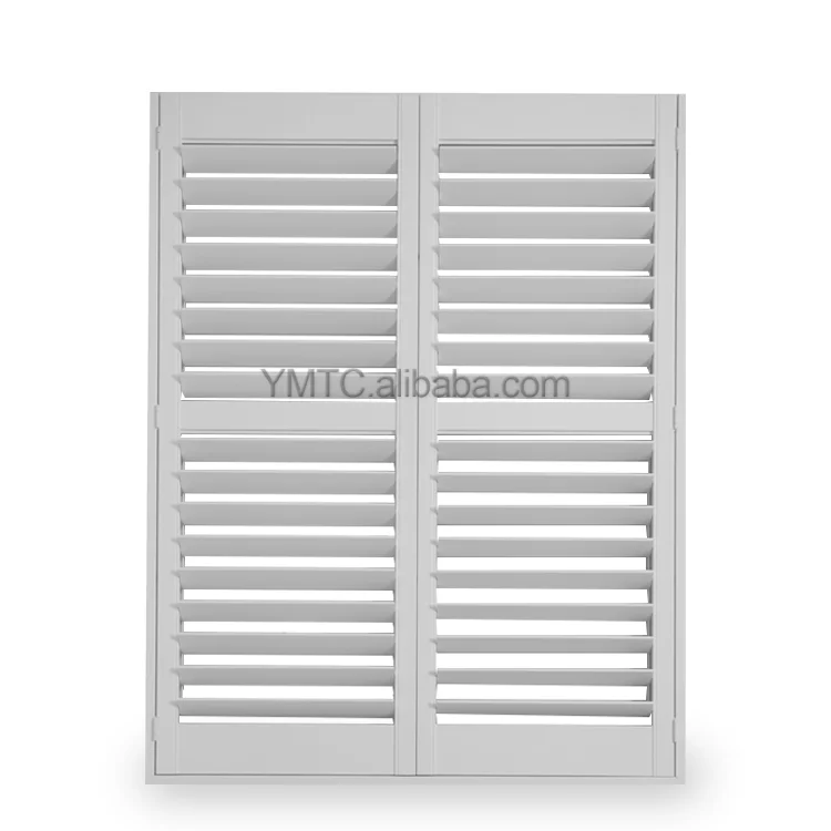 Luxury Home Decor Plantation Shutters Sound Proof Fire Rated Pvc Plastic Horizontal Ventilation Sliding Shutter Doors
