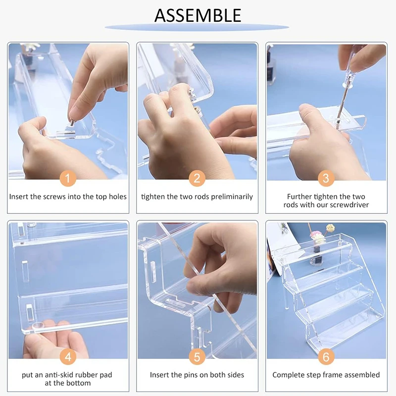 Custom Clear Acrylic Display Riser Stand Perfume Organizer Holder And Storage Rack