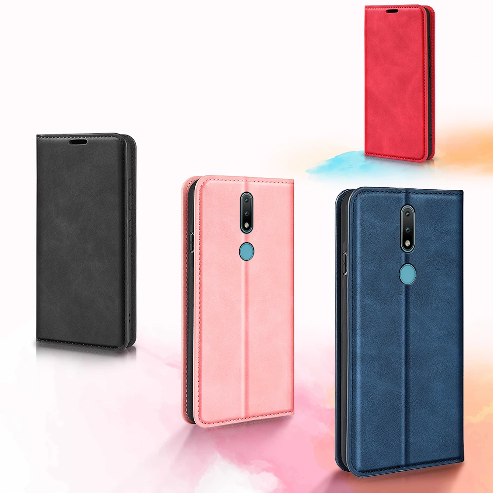 For Nokia 2.4 Magnetic attraction Leather Phone Case