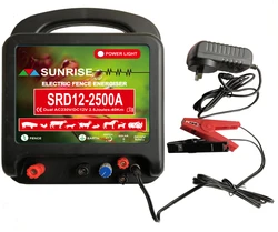 Solar and battery  and mains electric fence energizer for electric fence farm horse and sheep