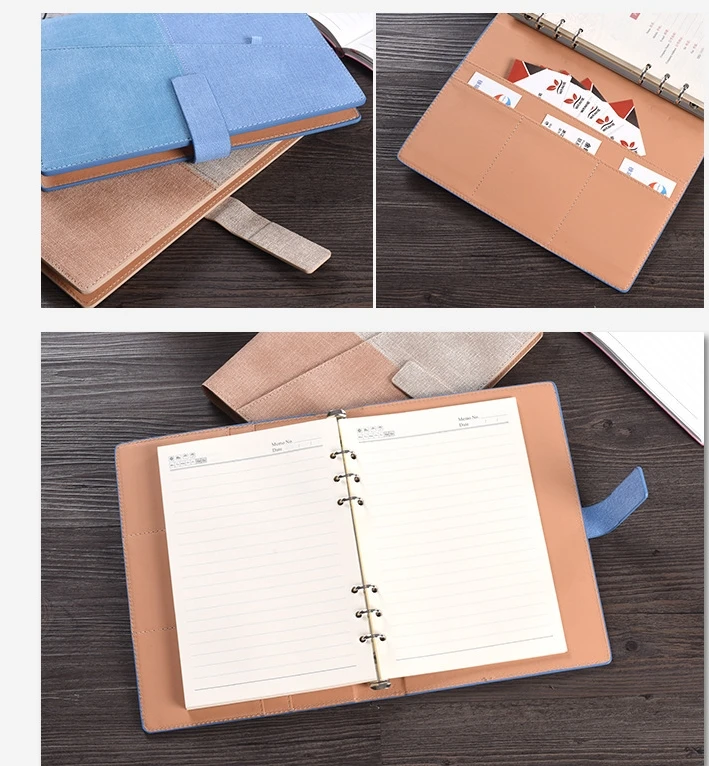 A5 PU leather Loose-leaf Erasable Repetitive writing waterproof paper notepad notebook gift set
