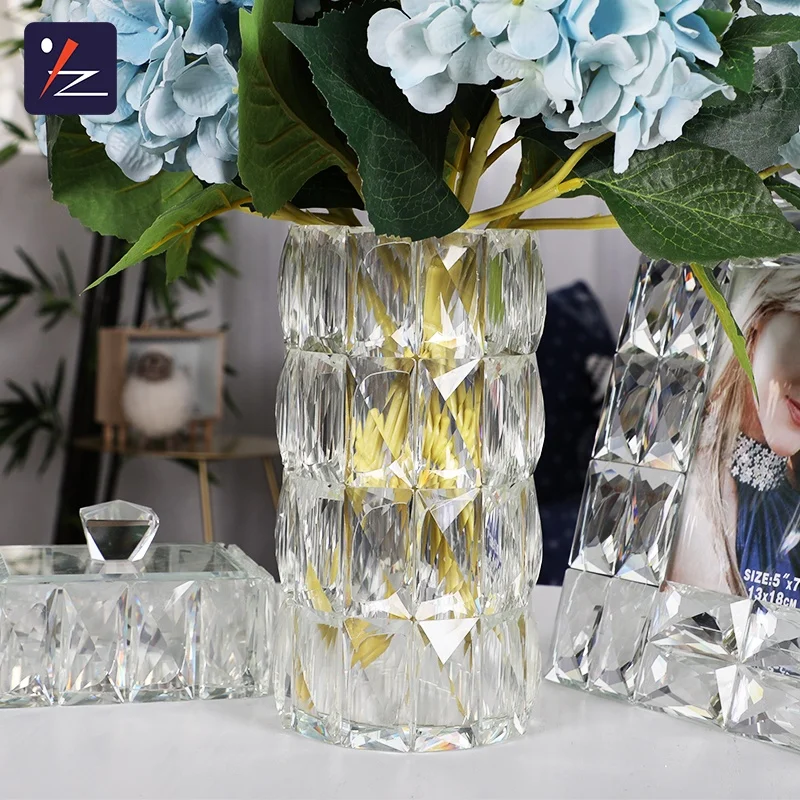 Multi Sizes K9  Crystal Clear Glass Vase Home  Wedding  Decorative Flower Vase