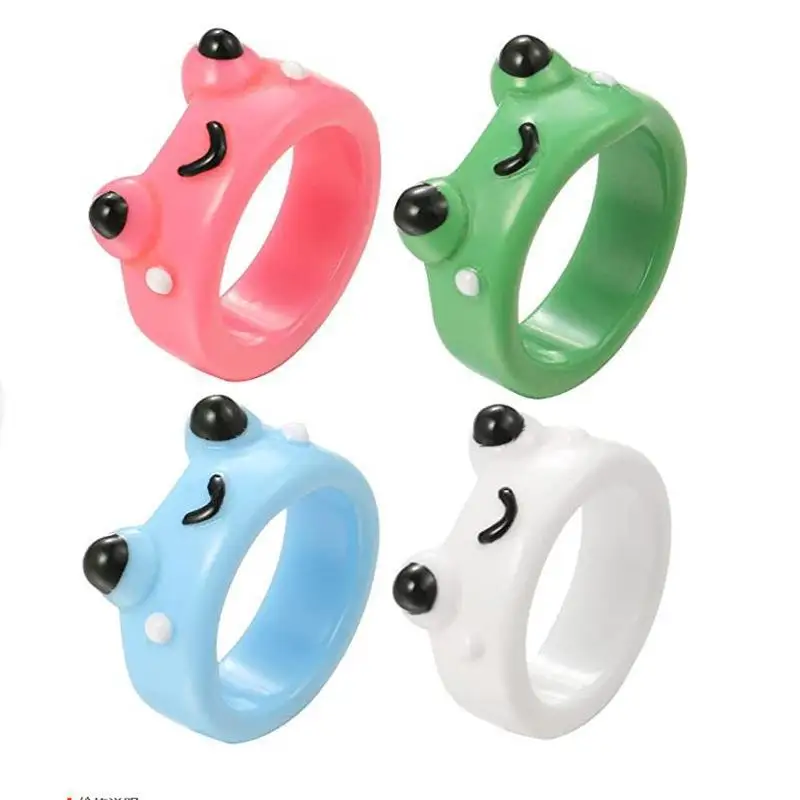 Производитель ювелирных изделий оптовая продажа красочное милое кольцо с лягушкой подарок для продвижения