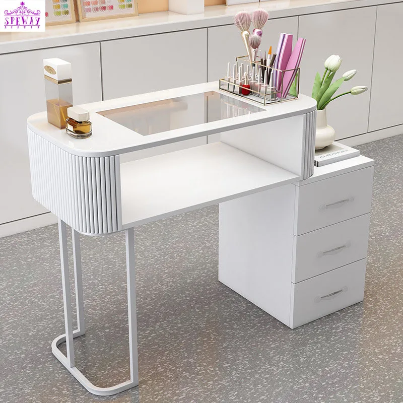 Nail Polish Storage Studio Technician Table Technician Manicure Table with Drawers Manicure Table for Salon Shop