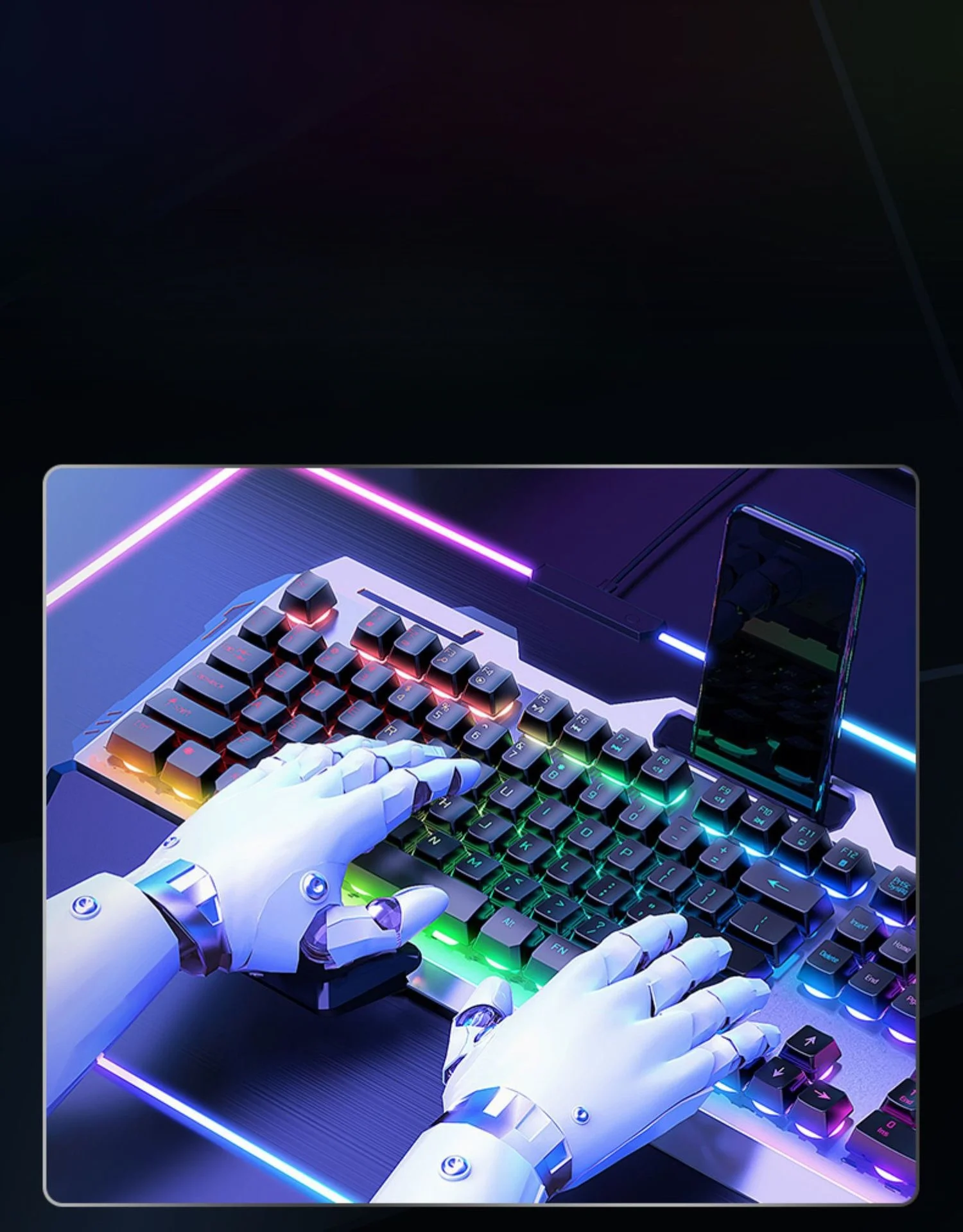 Hot mechanical tea axis feel keyboard and mouse set desktop laptop wired keyboard and mouse e-sports game RGB lit keyboard
