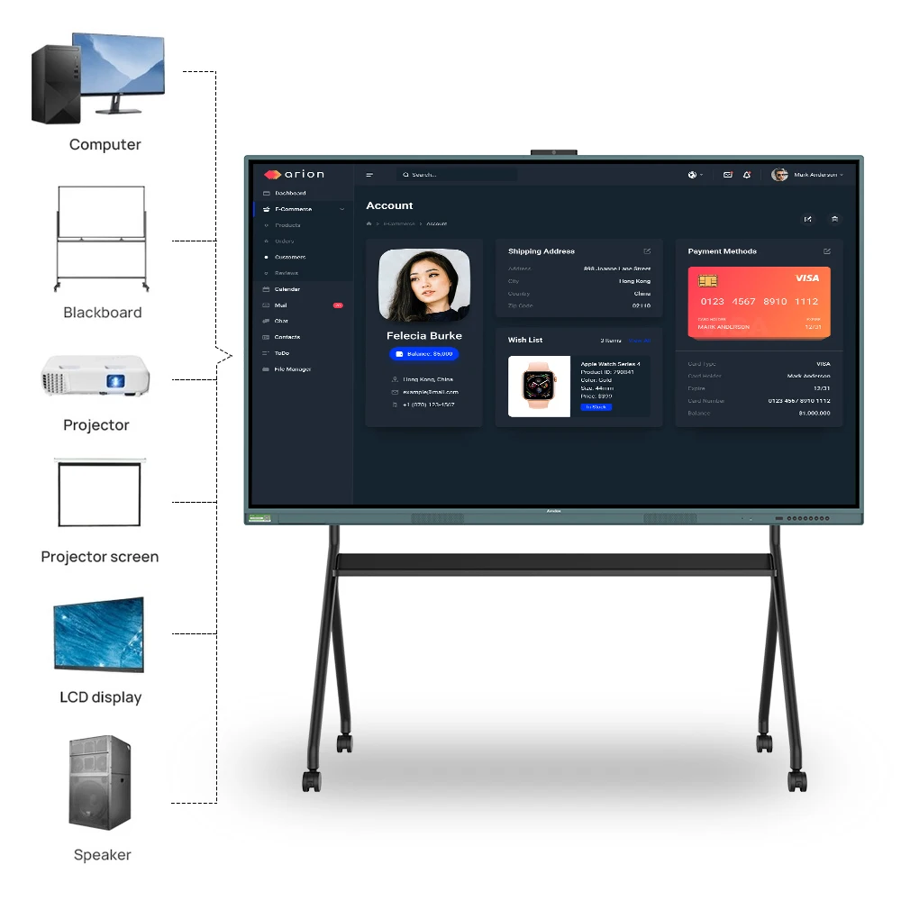 2024 dual systems 65inch interactive whiteboard prices all-in-one pc interactive whiteboard flat panel