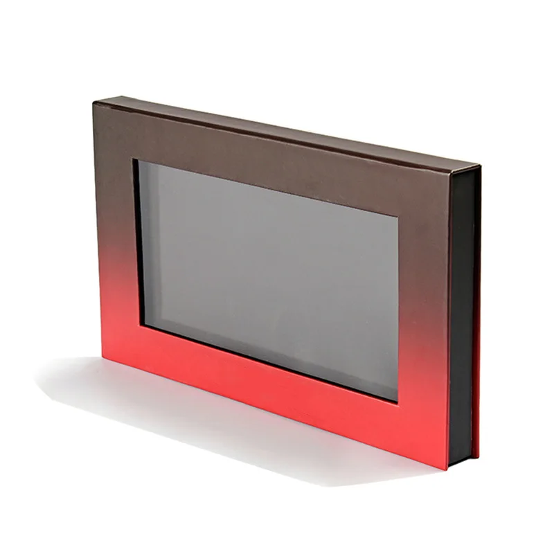 Personalized red paper card board eyeshadow palette private label empty magnet makeup palette