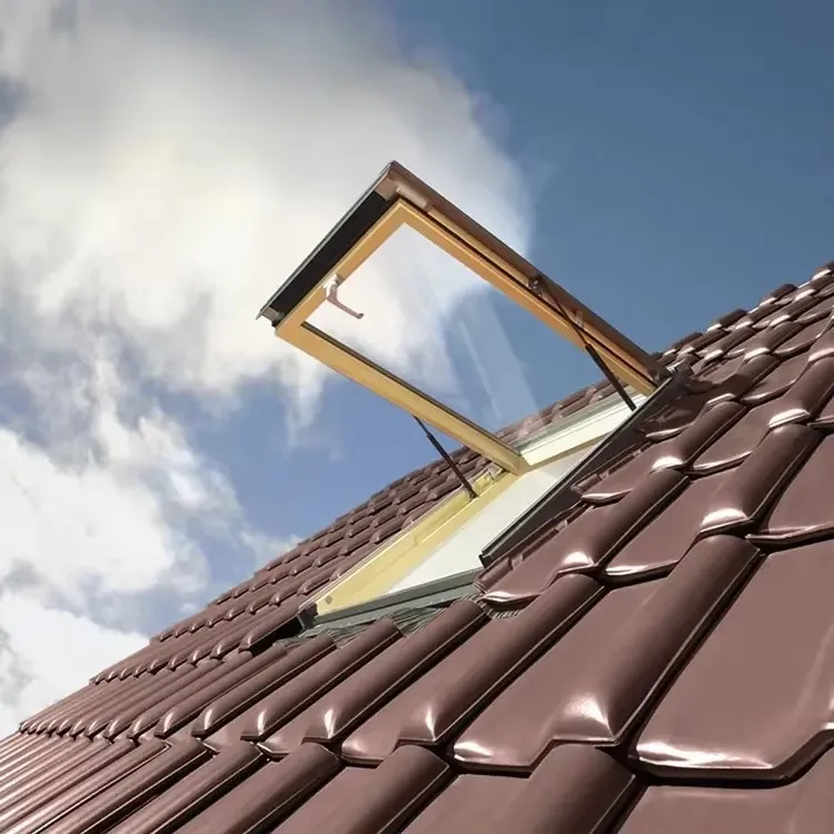 Maplemiles 70 mm Electric Waterproof Glass Aluminum Openable Skylight Black For House Roof