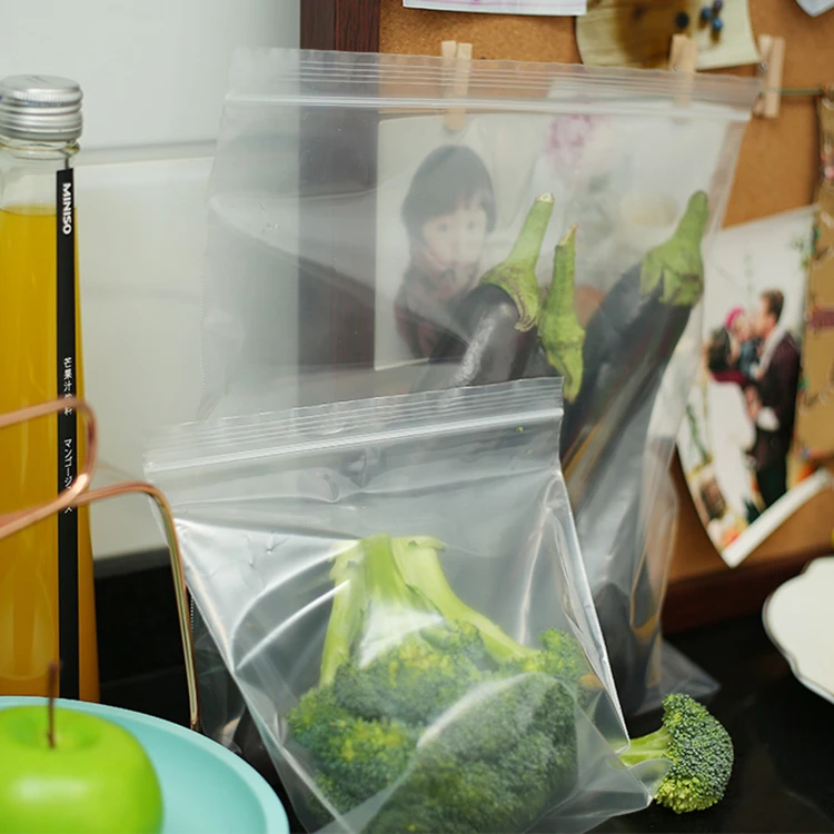 Top Sale Transparent Food Freezer Reclosable Bag Biodegradable Zipper Bag Pe Plastic Printed Bag