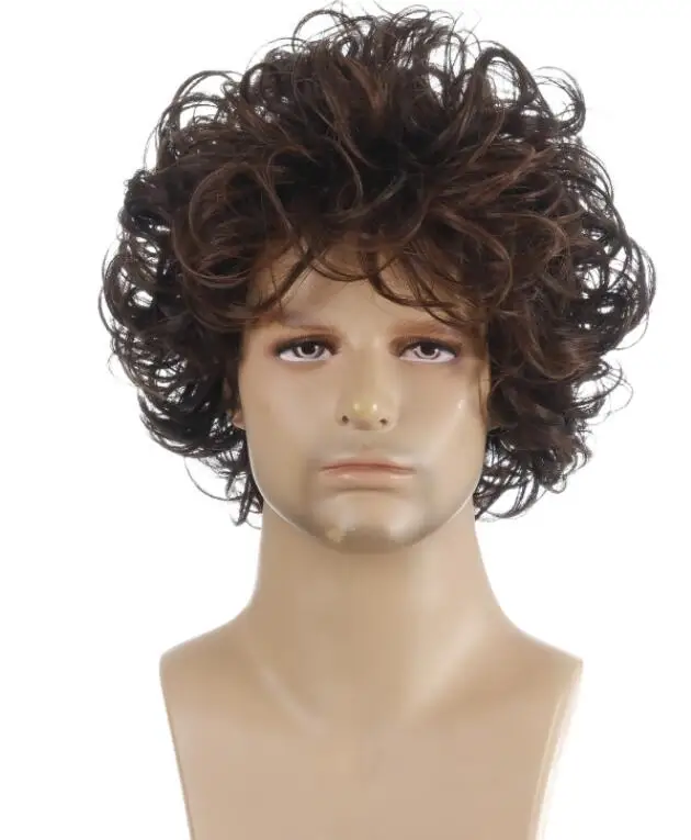 
Premium quality wholesale human hair curly wigs for men human hair extension remy hair 