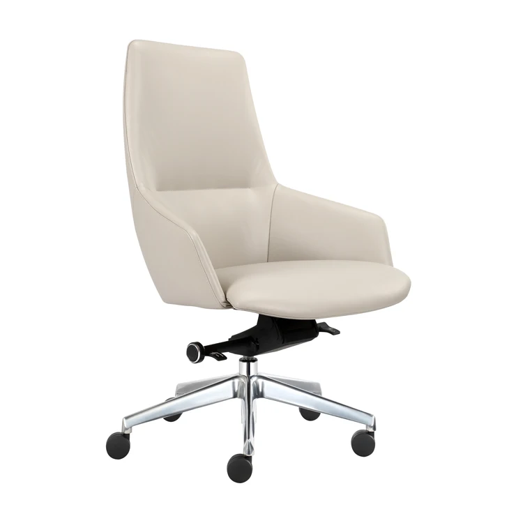 American market popular beige leather revolving office working chair for sales