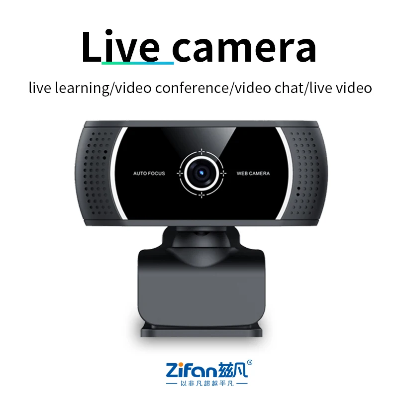Manufacturer Hd 720p Mini Usb Live Streaming Webcam with Microphone Stock 4k Vlogging Camera HD Glass Lens 4k 180 Degree Webcam