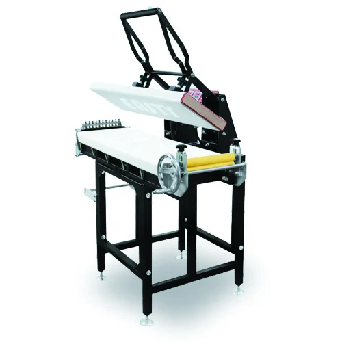 Heat press laces with feeding device for mobile lanyard