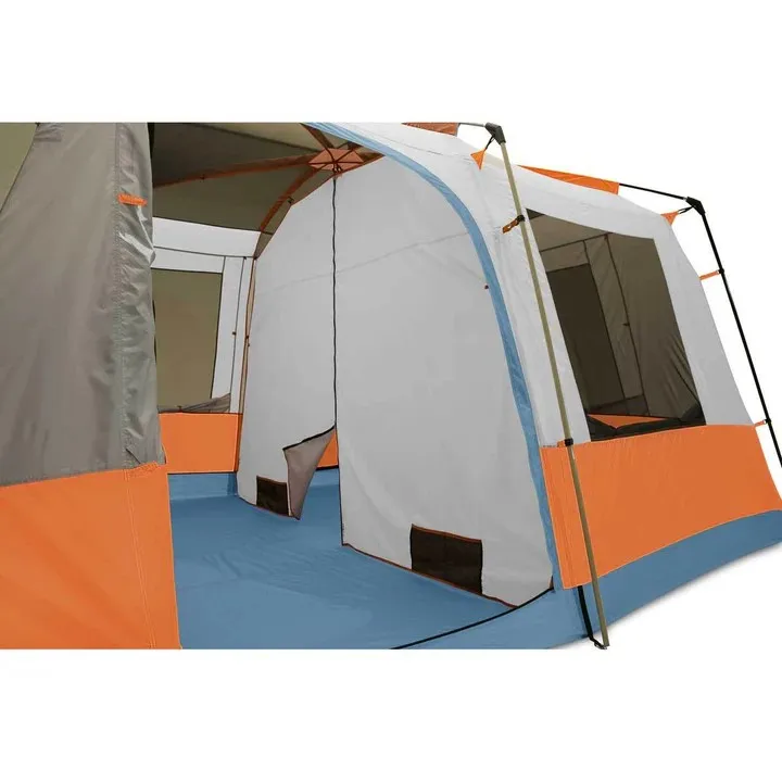 Durable Waterproof Family Camping Tent with Easy Setup 2 Large Doors Mesh Windows Divider Powerport Storage Pockets