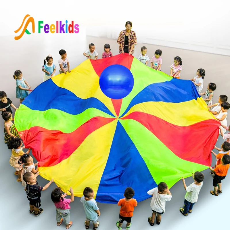outdoor enfants children rainbow games colorful mini funny kid toys mini plastic running drop amusement kids play parachute toys