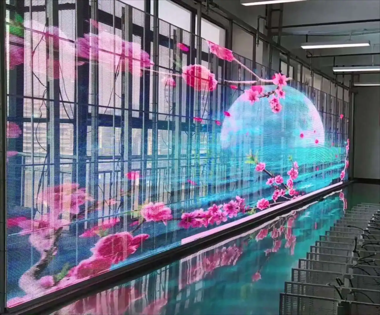 Outdoor Indoor Glass Transparent Led Film Display Transparent Video Wall Display Screen Transparent Led Display